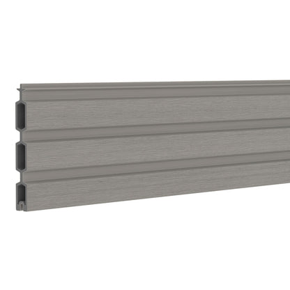 NeoTimber Slatted Composite Fence Board - Silver Birch - Angled Close Up