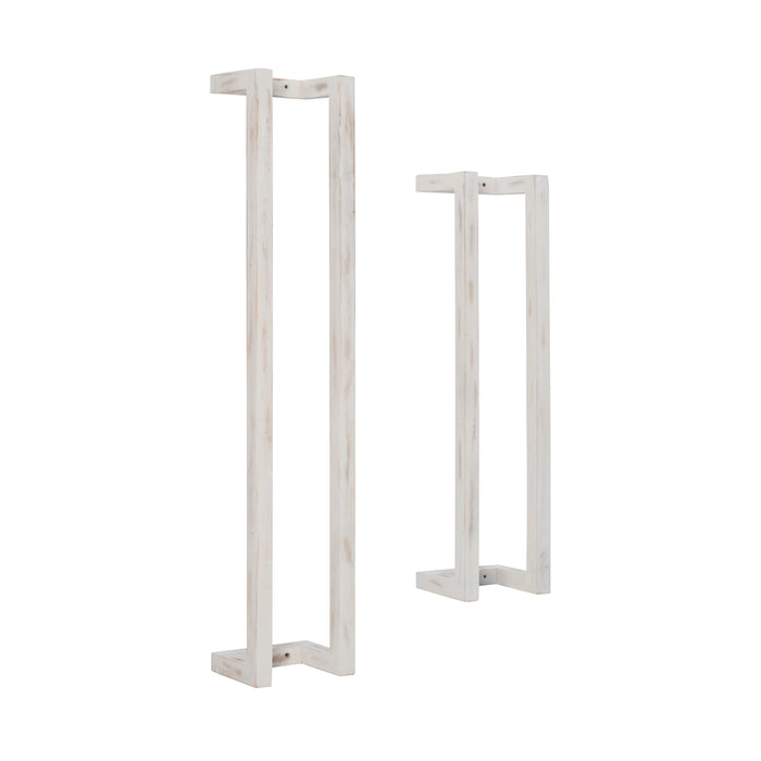 Troy White Wood Towel Rack (Set of 2)