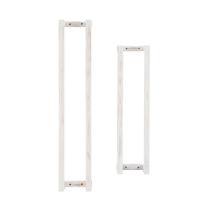 Troy White Wood Towel Rack (Set of 2)