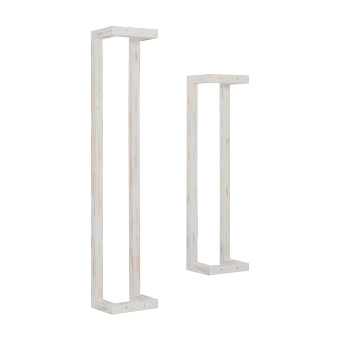 Troy White Wood Towel Rack (Set of 2)