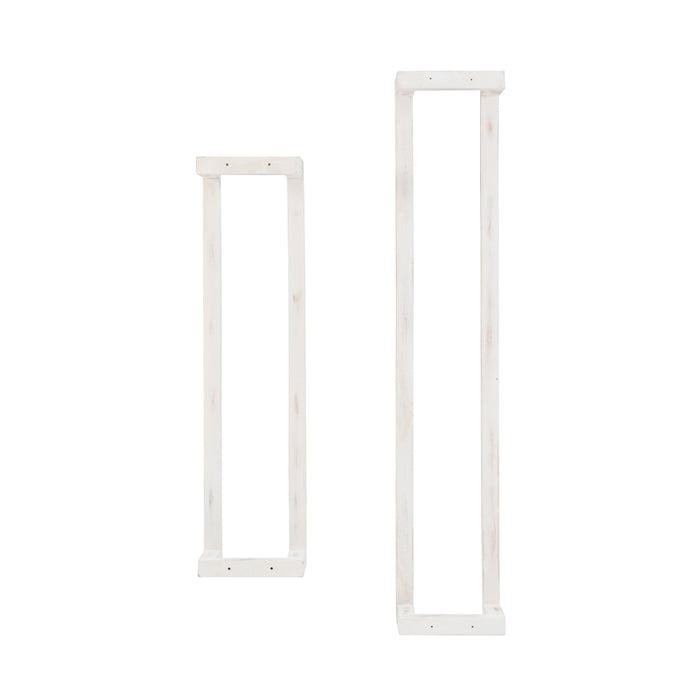 Troy White Wood Towel Rack (Set of 2)