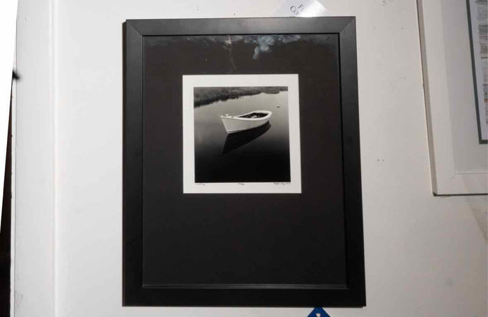 'Waiting' Black & White Photograph Of Dinghy Boat In Water
