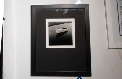 'Waiting' Black & White Photograph Of Dinghy Boat In Water