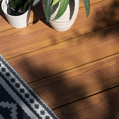 Woodgrain-Effect Aluminium Decking - Teak